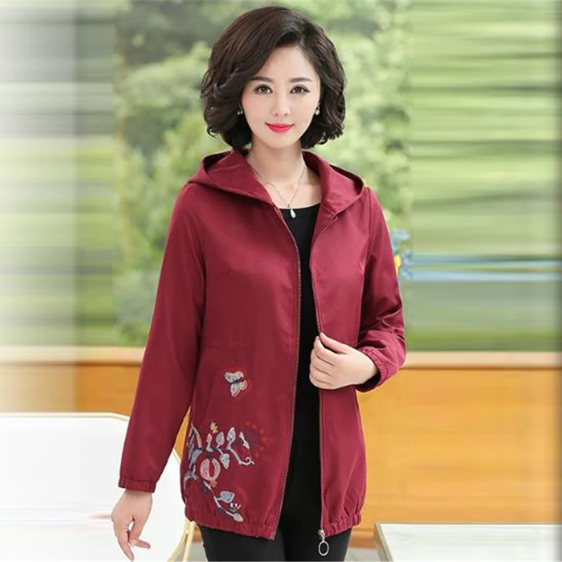 Осенняя куртка для женщин среднего возраста, весенне-осенние Топы с ...