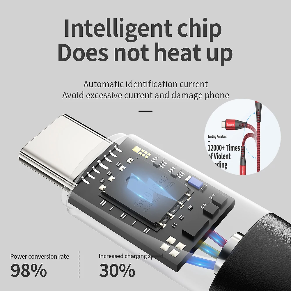 Essager 5A USB Type C кабель SCP Supercharge для Huawei Mate20 Pro P20 Quick Charge 4 0 3 Android зарядное устройство