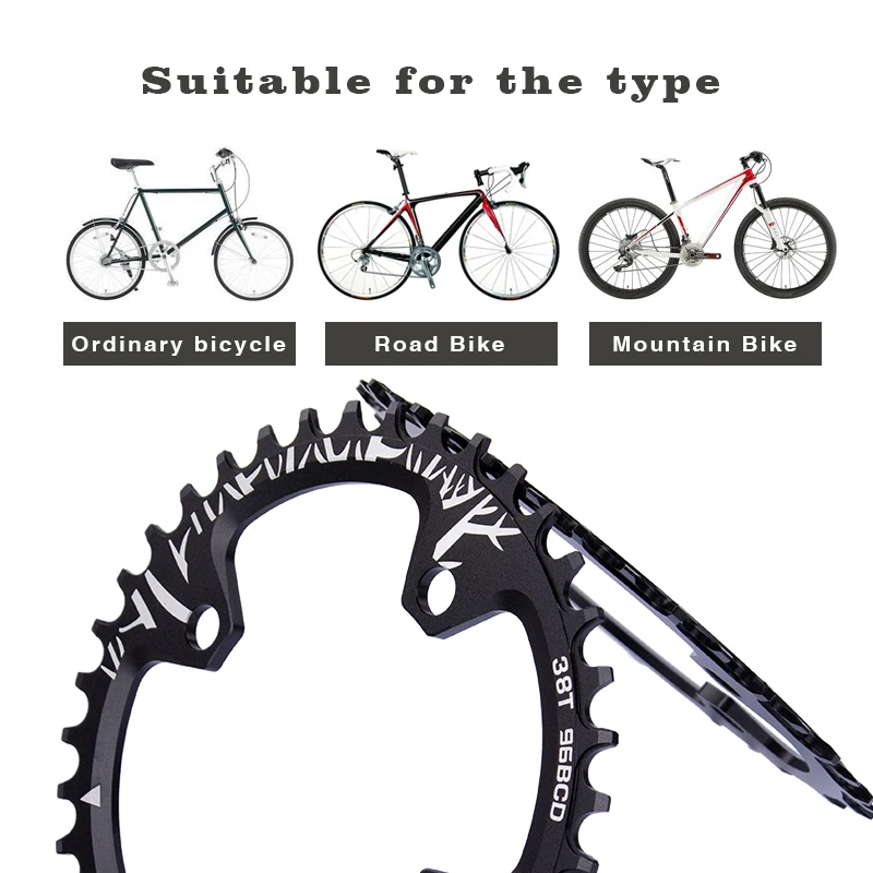 BXT دراجة الساعد 96BCD الأسود 32 T/34 T/36 T/38 T MTB الدراجة Chainwheel دائرة جولة شكل واحد لوحة crankset لوحة دراجة أجزاء