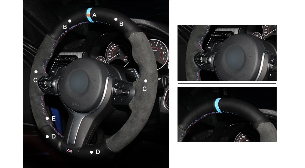MEWANT черная замша из натуральной кожи крышка рулевого колеса для BMW M спортивные F30 F31 F34 F10 F11 F07 F12 F13 F06 X3 F25 X4 F26