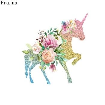 

Prajna Rose Unicorn Iron On Transfers Horse Iron On Patches T-shirts Applique Hippie Clothes Wholesale Patches Flower Patch Cute