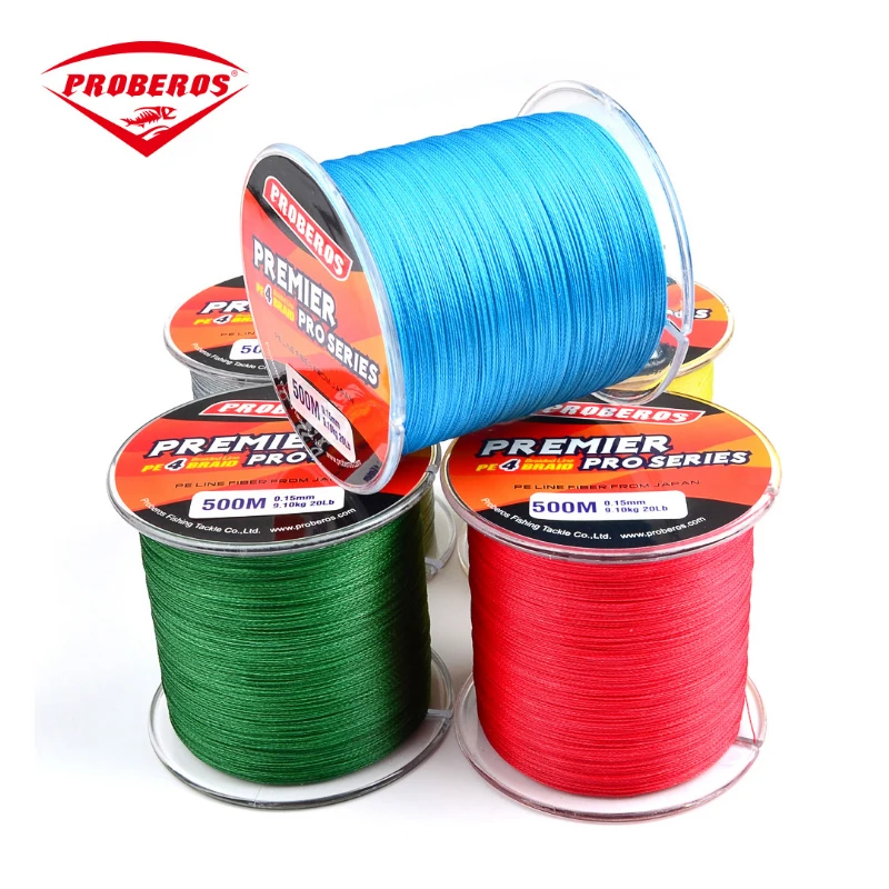 برو beros ماركة 500 متر pe مضفر خط الصيد 4 السواحل المتعددة الشعيرات خط الصيد 8lb 10lb 20lb 60lb 80lb 100lb
