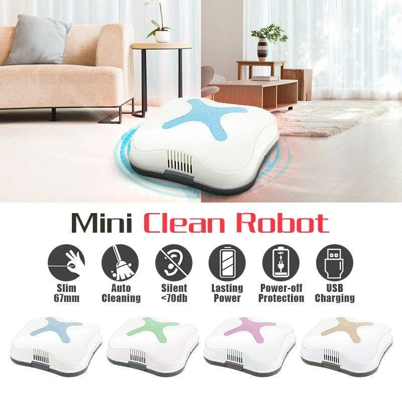 

USB Auto Cleaner Robot Intelligent Automatic Iinduction Room Cleaner Hair Fiber Dust Sweeper Home Electronic Mini Clean Robot