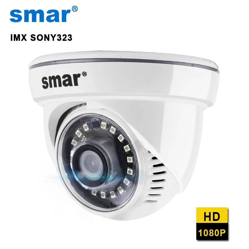 Smfull HD 1080P купольная IP камера HI3516C+ SONY IMX 323 с 18 шт. Nano IR LEDS ONVIF Домашняя безопасность высококачественный пластиковый материал