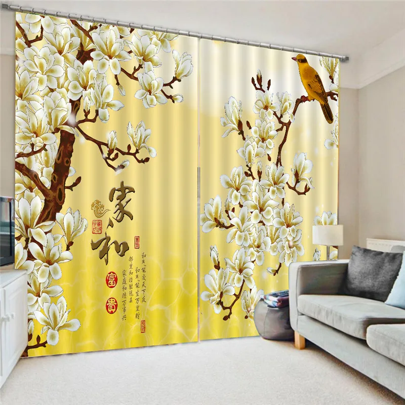 3d Chinese Curtains Modern Luxury Blackout Window Curtains For Kids Bedding Room Living room Hotel Drapes Cortinas Oct24