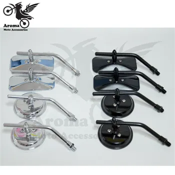 

mini 6 model available round rectangle chrome motorcycle side mirror universal motorbike rearview mirror for harley mirrors moto