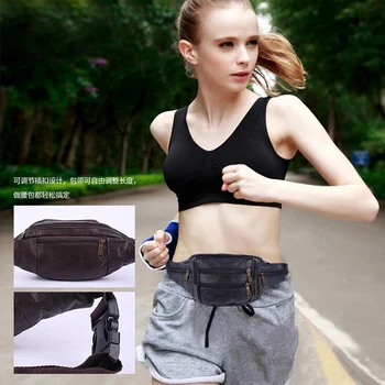 

BISI GORO outdoor sports vintage unisex fanny pack Multi-function phone coin banana waist bag cow leather high quality chest bag