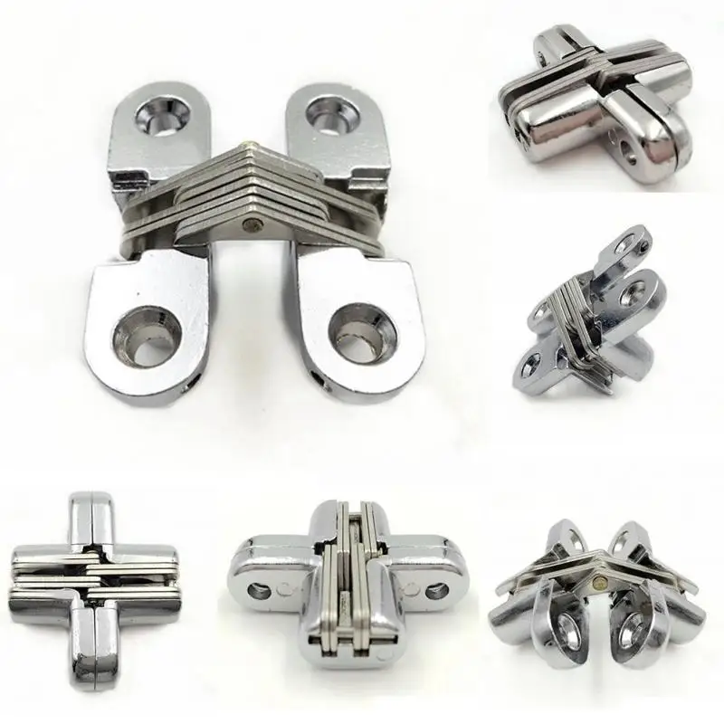 

Zinc Alloy Hinges 35 * 45 * 18mm Invisible Concealed Folding Door Hinge With Screw For Furniture Hardware HOT SALE