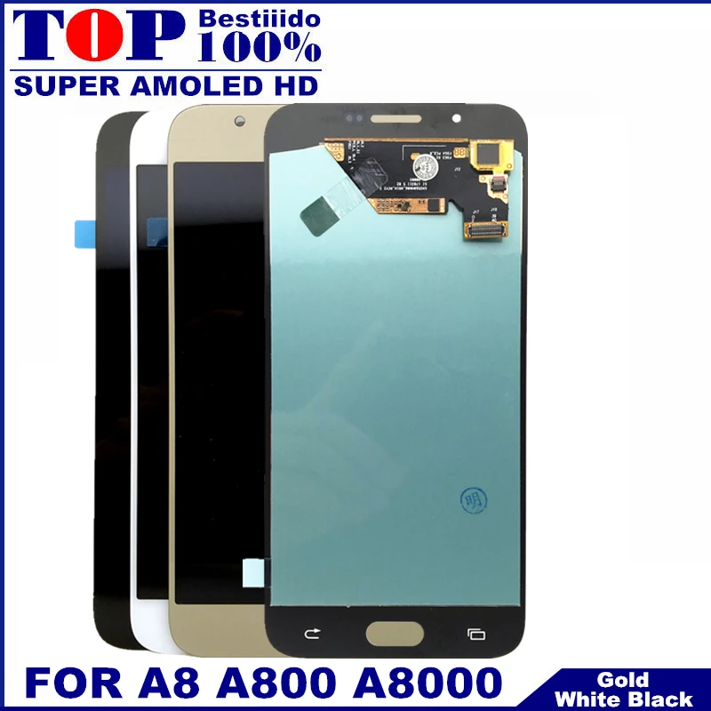 Для samsung Galaxy A8 A800 A8000 A800F Super AMOLED, ЖК-дисплей, сенсорный дигитайзер, экран в сборе, протестированная Замена