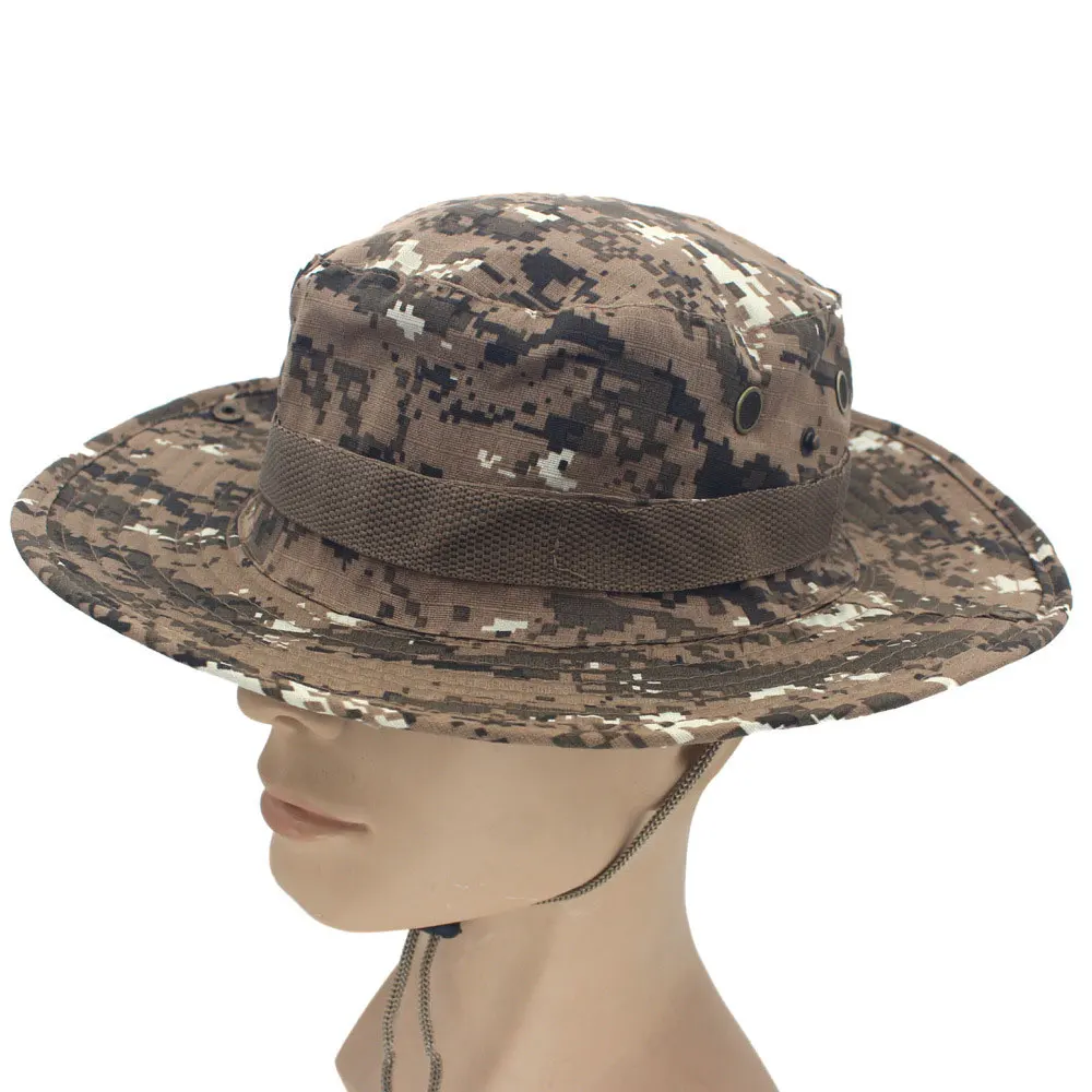Sparsil, унисекс, летние уличные рыбацкие шапки, Повседневная круглая Кепка, для пеших прогулок, рыбалки, сплошной цвет, камуфляж, хлопок, для женщин и мужчин, Chapeau - Цвет: Desert camouflage