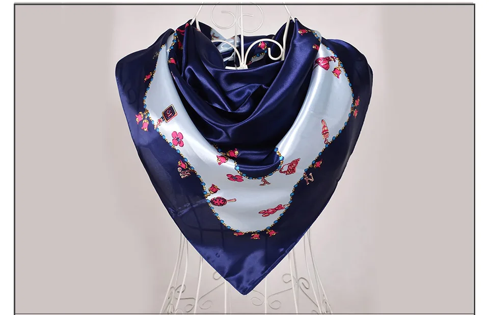 [BYSIFA] хиджаб шарф черный женский Шелковый квадратный шарф, платок роскошный бренд зимние шарфы платок Весна Женский Осенний шарф на голову
