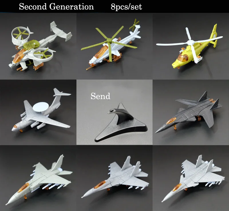 8 шт./компл. Пластик в собранном виде самолета 1: 165 масштаб SU-33 SU-47 вертолет военный истребитель настольная игрушка с песком 2nd Generation