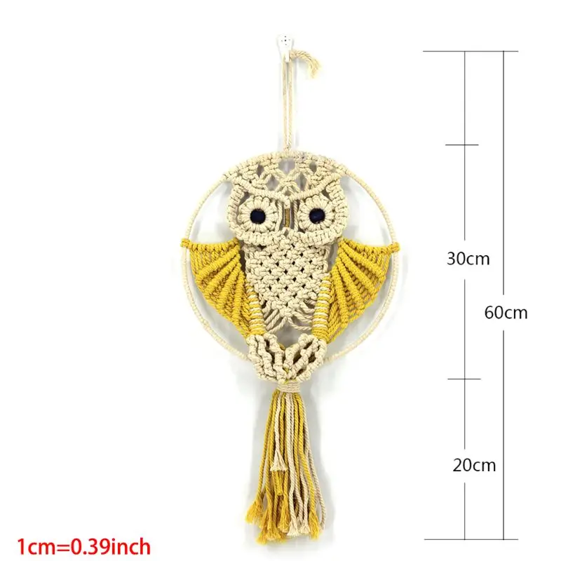 Macrame Wall Hanging Art Owl Woven Tapestry macrame wall hanging Home Decor Apartment Dorm Room Decoration