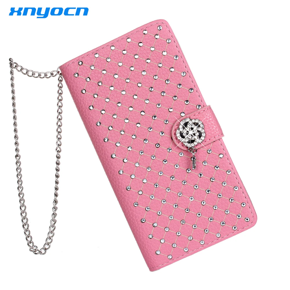 Luxury Bling Rhinestone Diamond Glitter Leather Flip Wallet Cover for Samsung Galaxy S6 S7 Stand Card