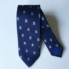 Взрослых синий череп темно-Для мужчин s галстуки новинка ; Лидер продаж классический синий Пират Галстуки для Для мужчин характер деловой галстук