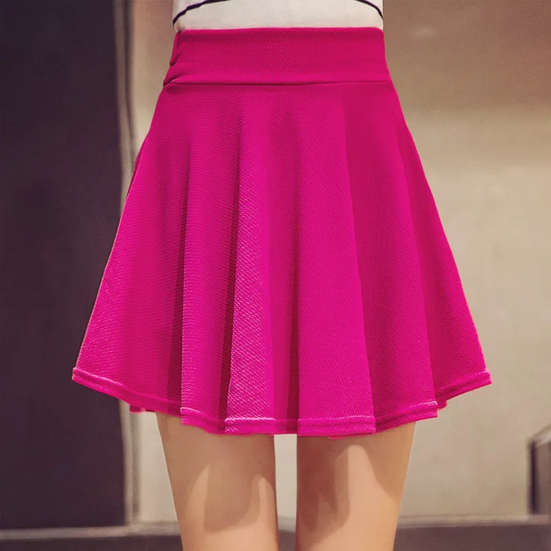 TIGENA размера плюс 5XL короткие юбки для женщин летняя Корейская плиссированная юбка с высокой талией Женская мини-школьная Солнцезащитная юбка для девочек - Цвет: rose red