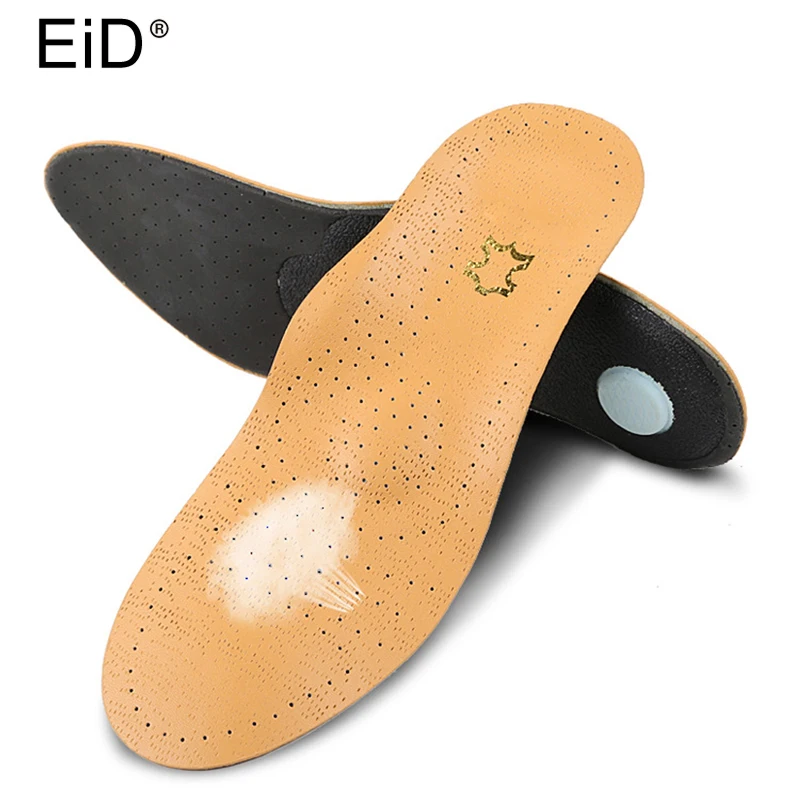 

EID Leather Orthotics Insole for Flat Foot Arch Support 25mm orthopedic Silicone Insoles for men & women Shoes Insoles