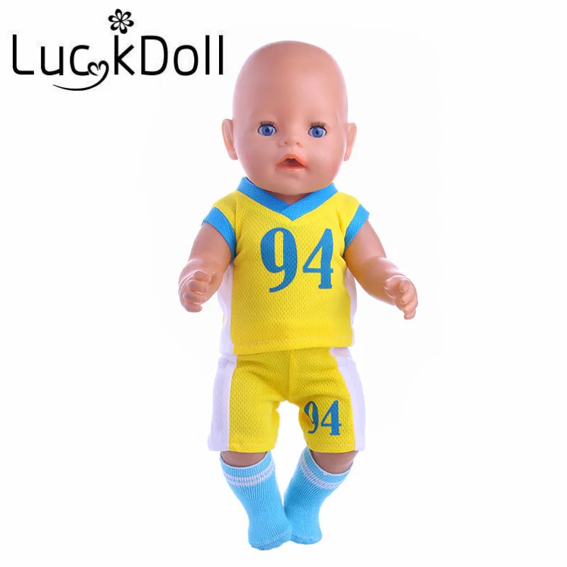 LUCK DOLL New to football clothes for 18inch doll or 43 cm baby was