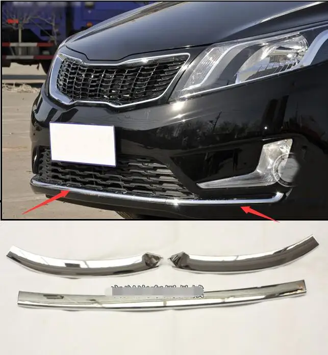 

ABS Chrome Front Grille Around Trim Front bumper Around Trim Racing Grills Trim 2011-2012 for KIA Rio/K2