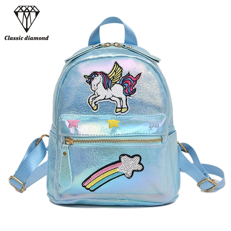 Classic Diamond Unicorn Small School Bags for Teenage Girls Backpacks Cute Schoolbags for 3 5