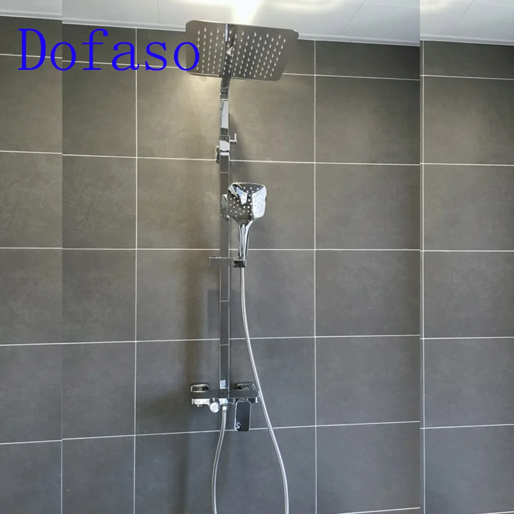 Dofaso جميع النحاس 10 بوصة دش الأمطار الكروم أفضل الفاخرة صنبور دش مجموعة حمام دش كيت مع سطح المرآة Dofaso جميع النحاس 10 بوصة دش الأمطار الكروم أفضل الفاخرة صنبور دش مجموعة حمام دش كيت مع سطح المرآة