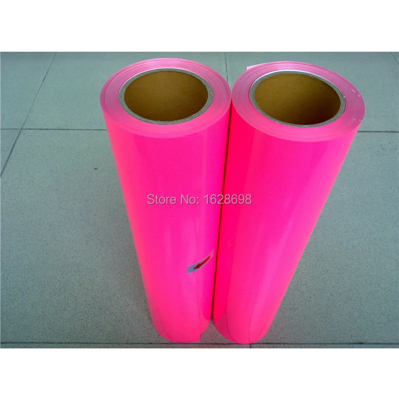 

CDU-30 neon pink PU transfer pu vinyl film fluorescent color logo for clothes 50X100CM/LOT