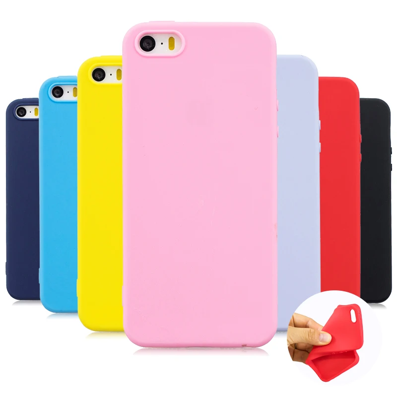 

FLYKYLIN Soft Candy Color TPU Phone Case for iPhone 6 6s 7 8 Silicone Cases for iPhone X 7 8 6s 5s SE Plus Cover Cases Fundas
