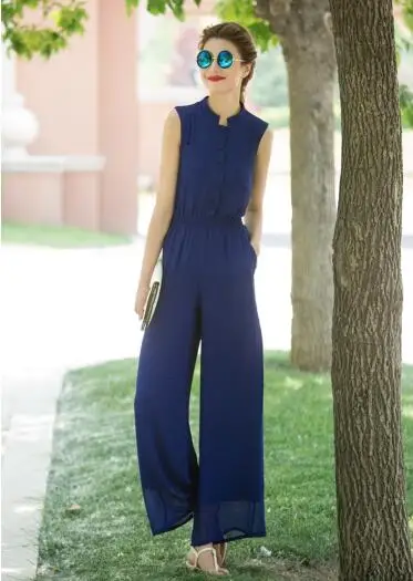 2017 Sexy Summer Jumpsuit Party Overalls Rompers Chiffon Elegant Green Full Length Bodysuit Plus Size S M L XL 2XL 3XL