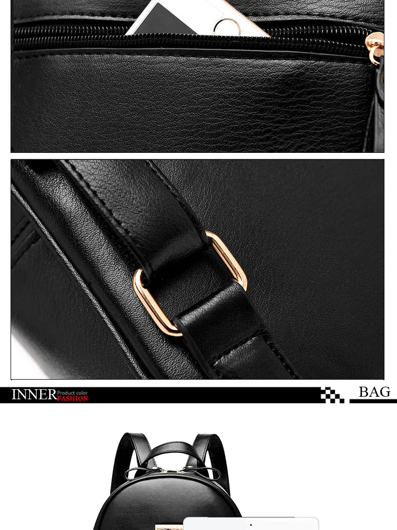 2022 Fashion Women Casual Travel Bead Backpack School Bags PU Leather Backpack for Teenage Girls Mochila Female Backpack S004