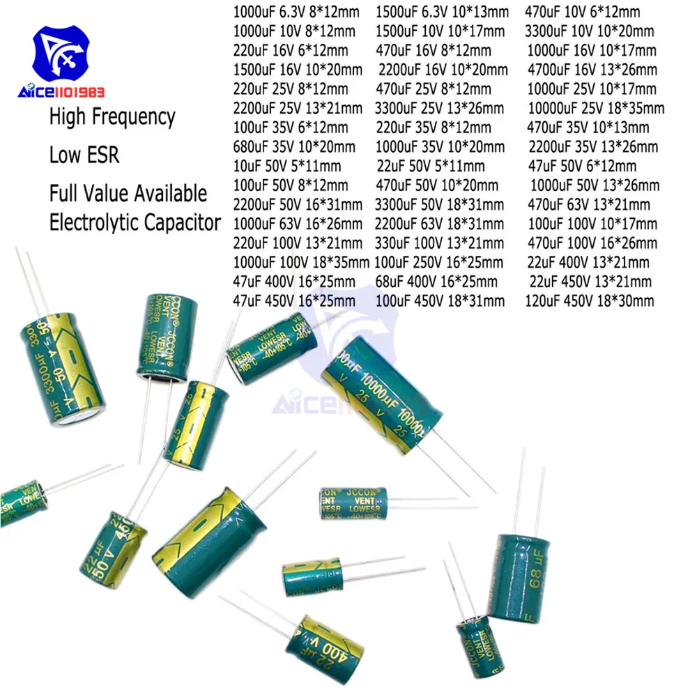 12 pcs 220uf 10v 105C electrolytic capacitors