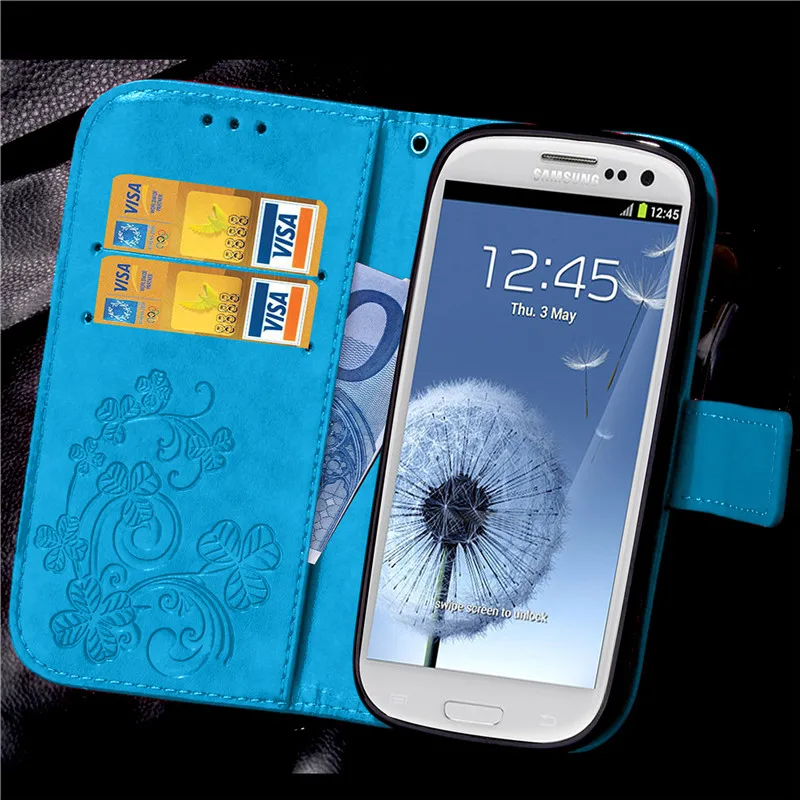 Флип чехол S3 Mini i8190 i9300 кожаный бумажник для Samsung Galaxy Mini/S 3 Neo/Duos роскошные