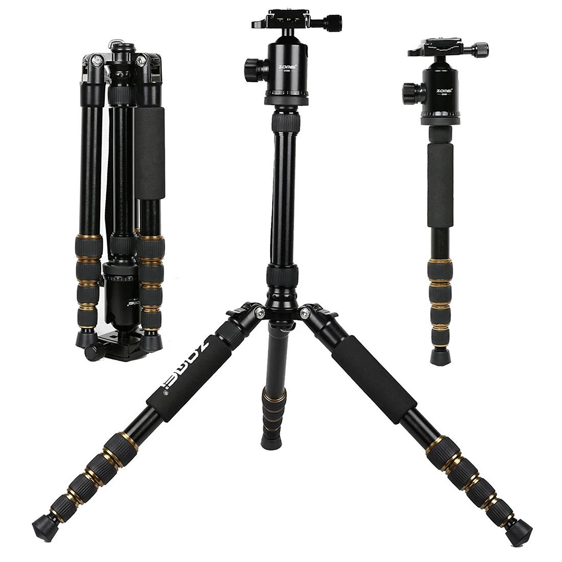 

HFES Hot ZOMEI Z699 Magnesium Aluminum Alloy SLR Three Tripod with Ball Head Pocket Travel for DSLR