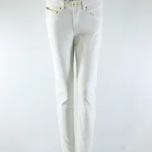 Однотонные эластичные большого размера белые хлопковые Новые поступления длинные тонкие прямые брюки женские весенние брюки женские