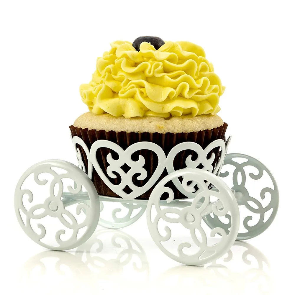 

Single Count Princess Carriage Cupcake Stand Holder Display Cake Dessert Iron Holder