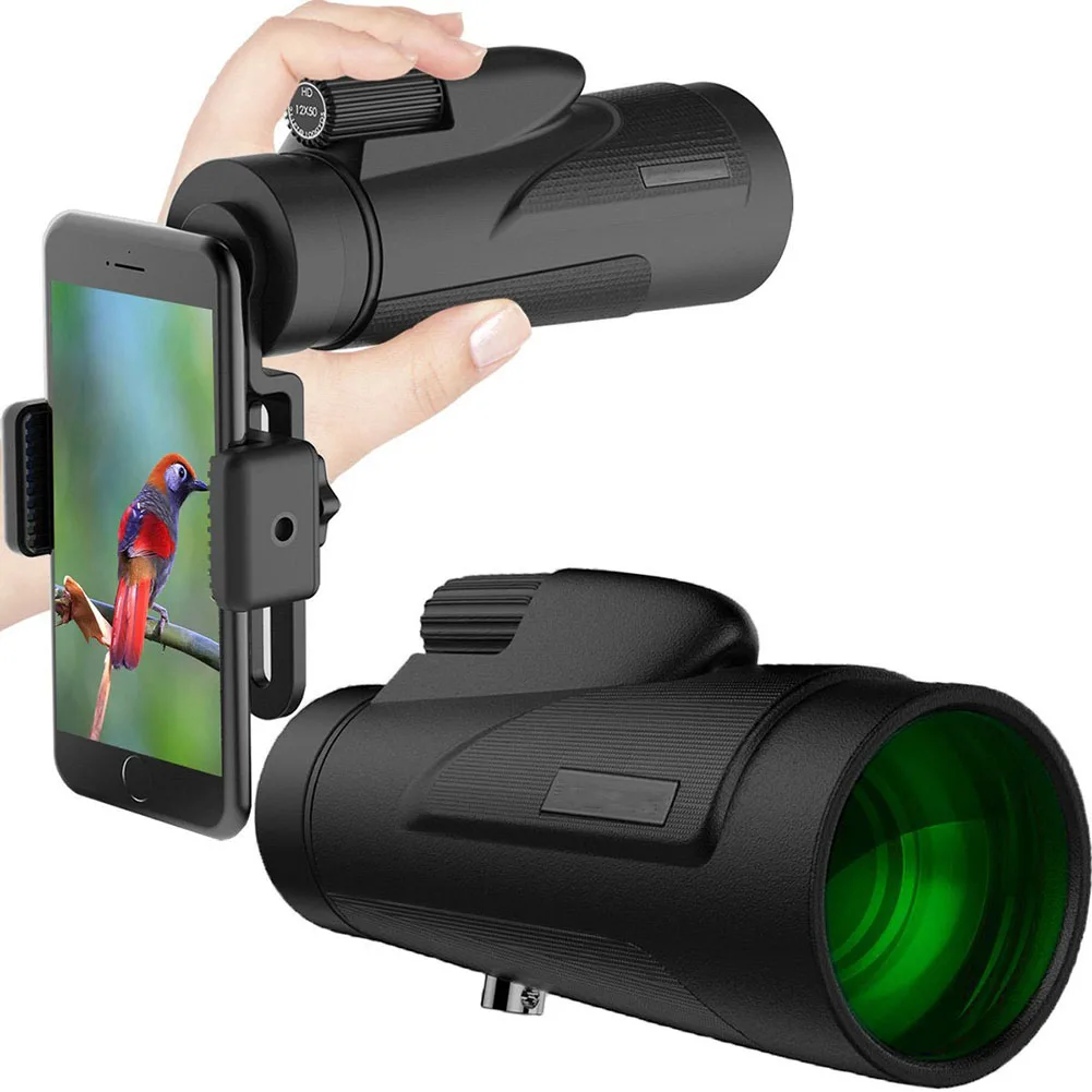 

1 Set 12 x 50 Monoculars Optical Lens Telescope Wide Angle Lens with Night Vision in Pouch Bag with Clean Cloth