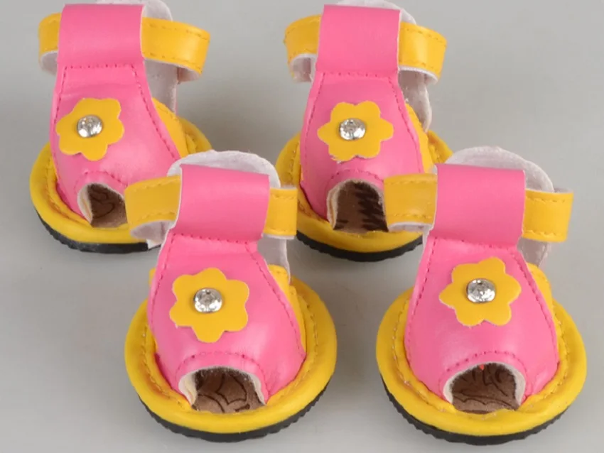 C79_New_4pcs_lot_Pet_dogs_Cats_Shoes_Summer_Breathable_Puppy_Dog_Floral_Pattern_Pierced_Net_shoes_Anti_skid_Dog_PU_shoes_4