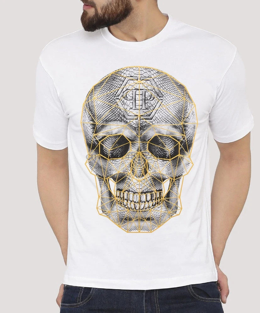 

Retro 1Phillip 1Plein Cotton Graphic Tee 100%Cotton Unoficial T-Shirt Hip Hop Novelty T Shirts Men Brand Clothing High Quality