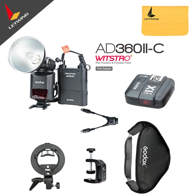 

Newest Godox AD-360 MARK II AD360II-C 360W Flash Light Speedlite+PB960 Battery+X1C TTL Transmitter+S Type Flash Bracketkit
