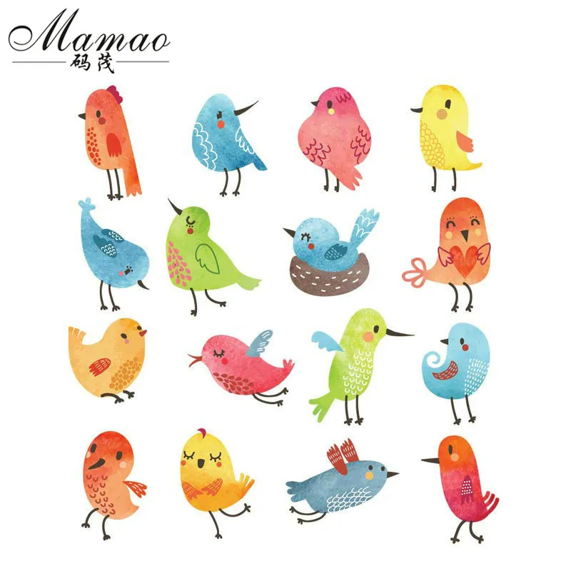 MAMAO dibujos animados pájaros parches para ropa 16 unids/lote camiseta  vestidos DIY accesorio decoración a-nivel lavable apliques - AliExpress  Hogar y jardín