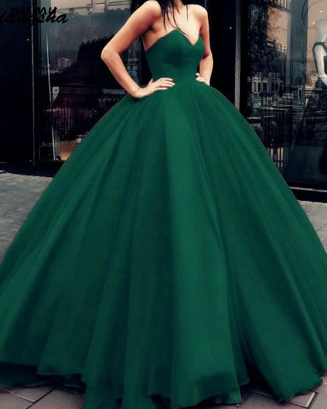 Fashion Hot Ball Gown Prom Dresses Sweetheart Corset Green Red