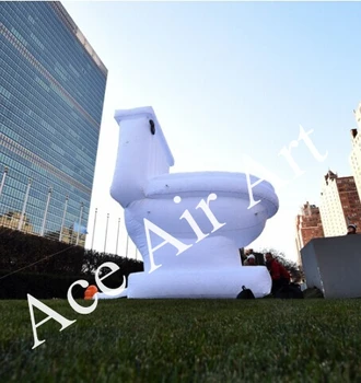 Online Portable Gaint Adevertising Inflatable Toilet Model With Blower For World Toilet Day Same With UN Type