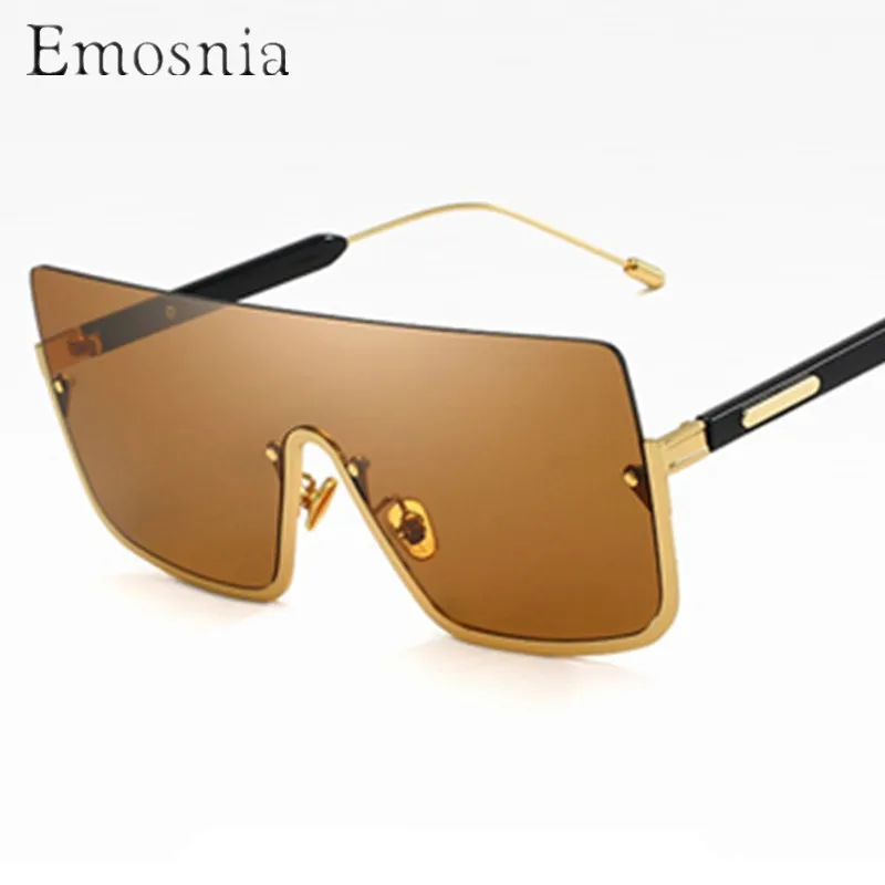 

Emosnia Oversized Pilot Sunglasses Modis Semi Rimless Oculos De Sol Feminino 2019 Retro Luxury Women Brand Designer Sun Glasses