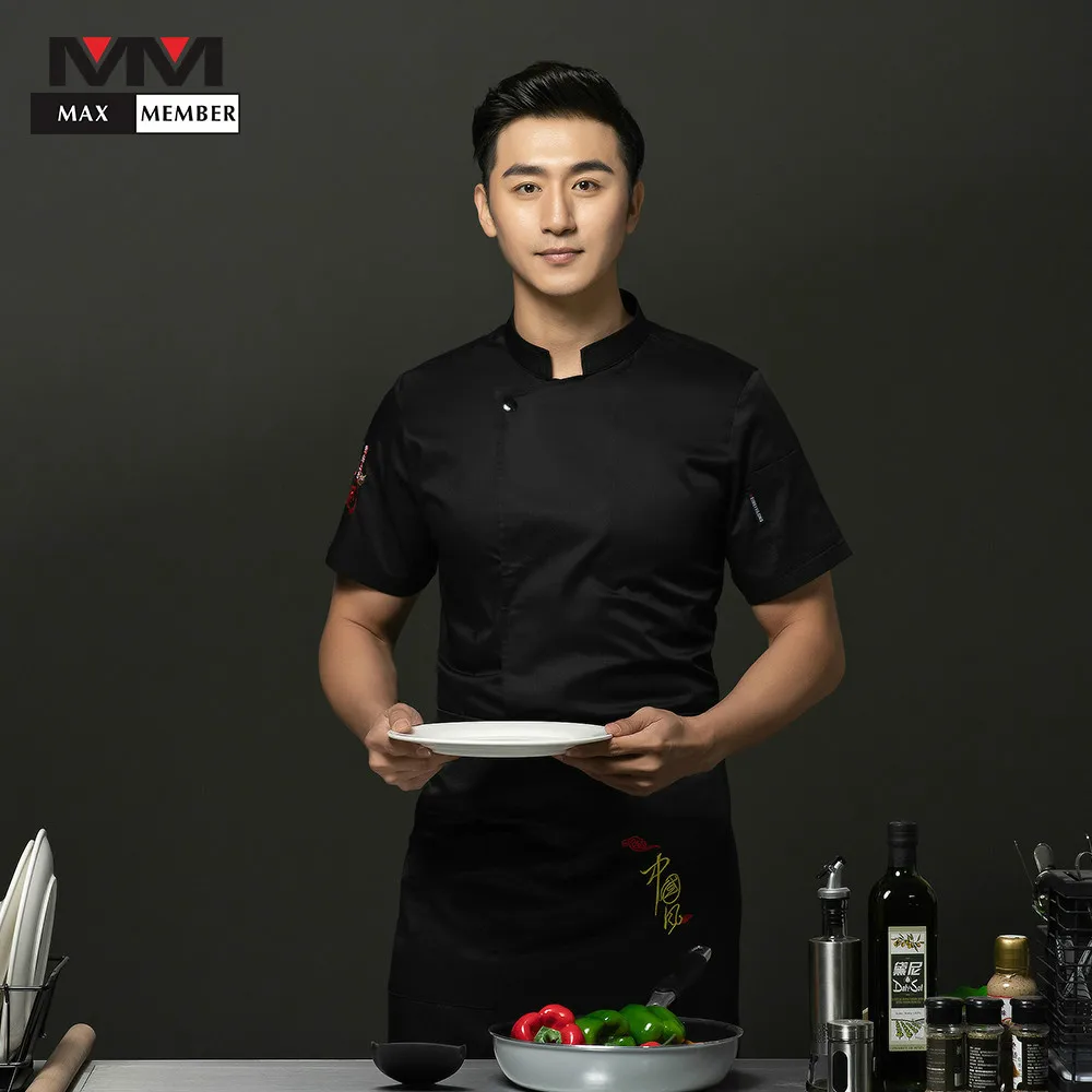 

Chef Uniform Embroidery Summer Cook Jacket Ropa De Cocina Professional Hotel Coffee Shop Cool Work Clothes Coat 32994907418