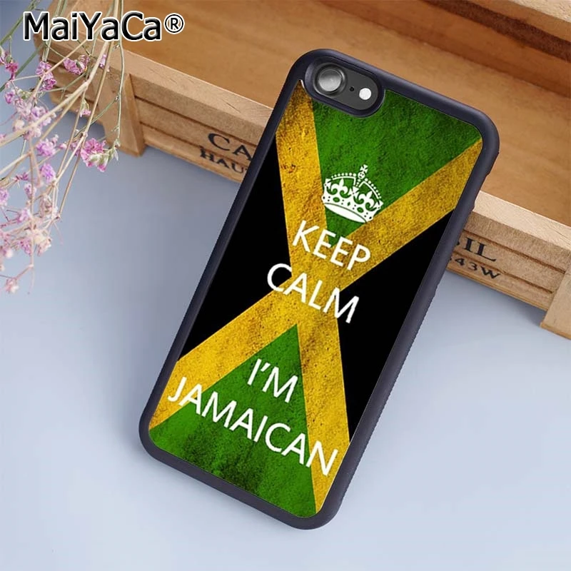 MaiYaCa keep calm And I'm Jamaican Flag Phone Case Cover For iPhone 4 5