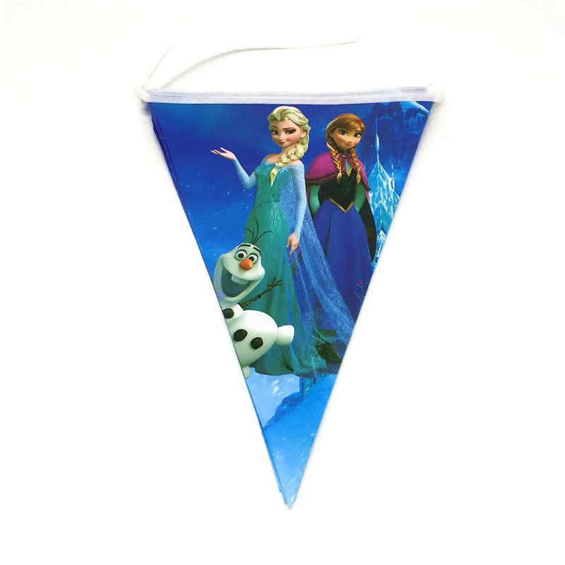 

Disney Frozen 2.5m Banner Including 10pcs Pennants Kids Favor Birthday Party Flag Print Anna Elsa Festival Decration Supply 1Set