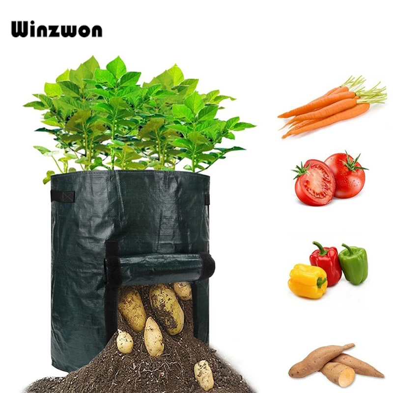 

7Gallon Plant Grow Bag Potato Vegetable Fruit Growing Bag Greenhouse Planter Grow Pocket Farm Home Garden Supplies