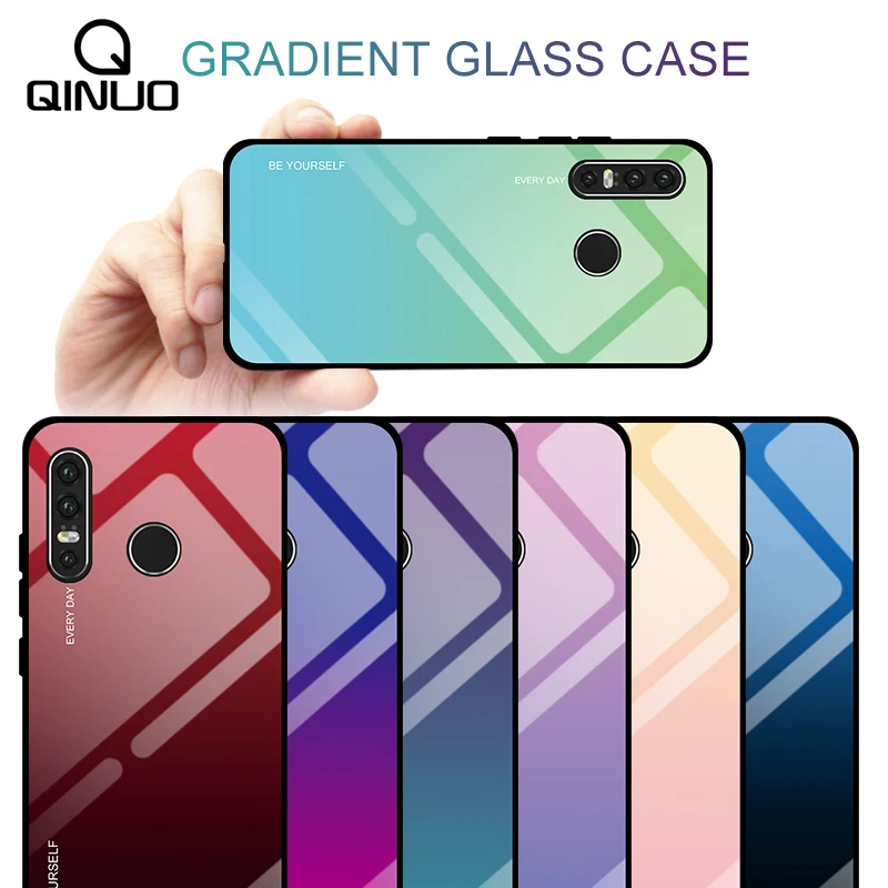 

Gradient Stained Tempered Glass Case For Huawei P20 P30 Lite Pro P Smart Plus Y9 2019 Colorful Cover For Huawei Nova 3i 3 4 e