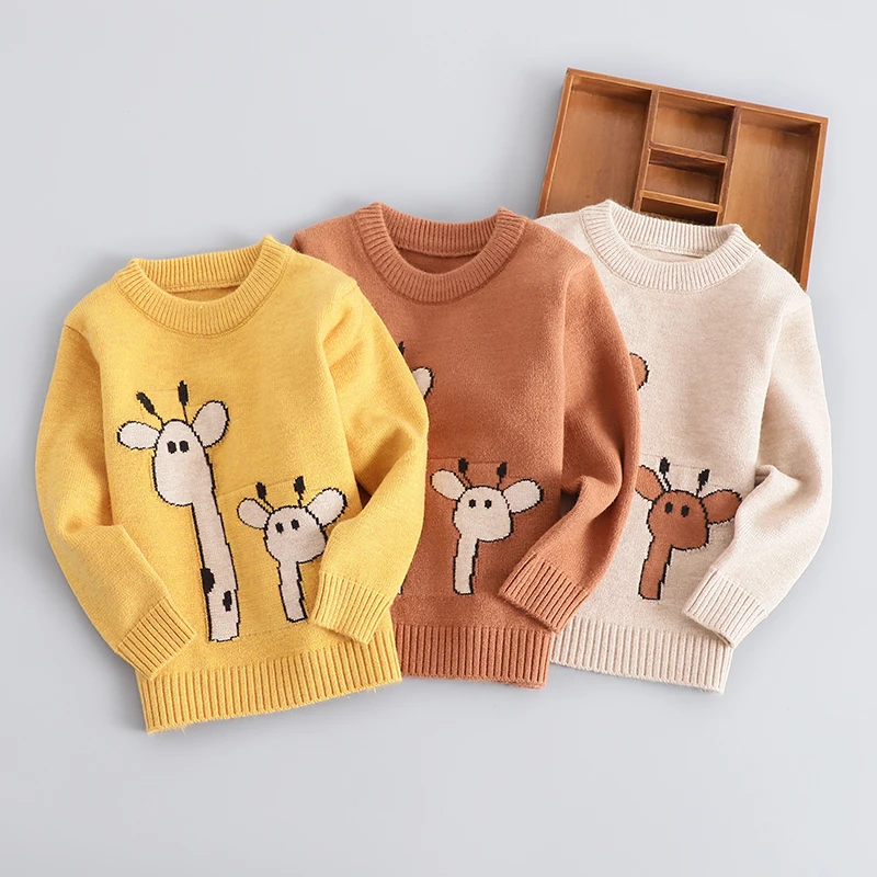 Новые модные детские свитера для мальчиков и девочек зимняя одежда B8121