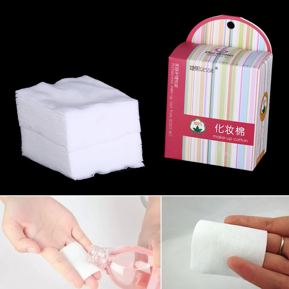 100Pcs Organic Cotton Pads Facial Cut Cleansing Makeup Puff Cosmetic