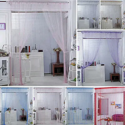 

Fashion Door Window String Tassel Curtain Divider Crystal Beads Panel Room Decor String Door Curtain Silver Ribbon Room Fringe